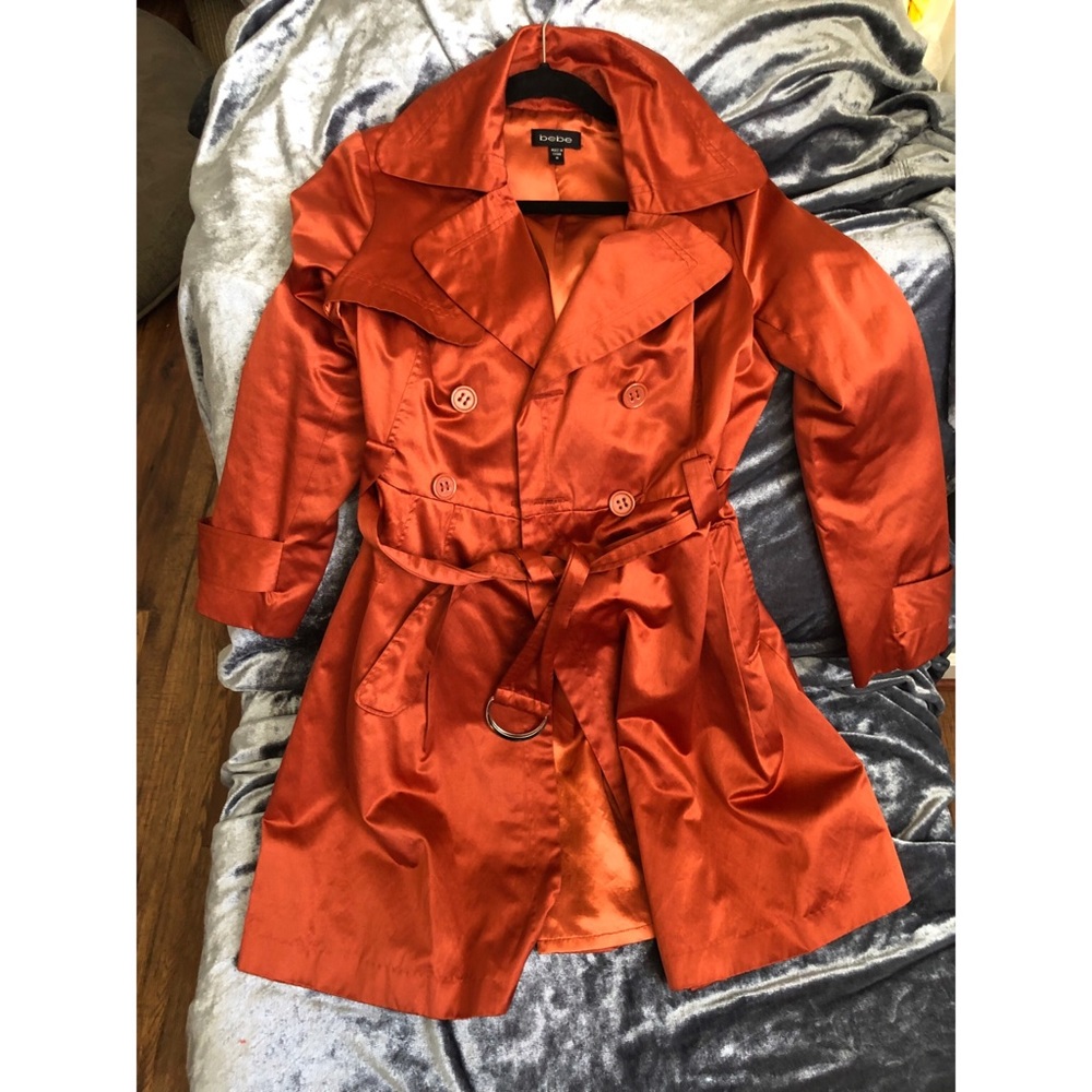 Super fab orange trench coat!